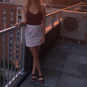 White striped mini skirt - urban outfitters